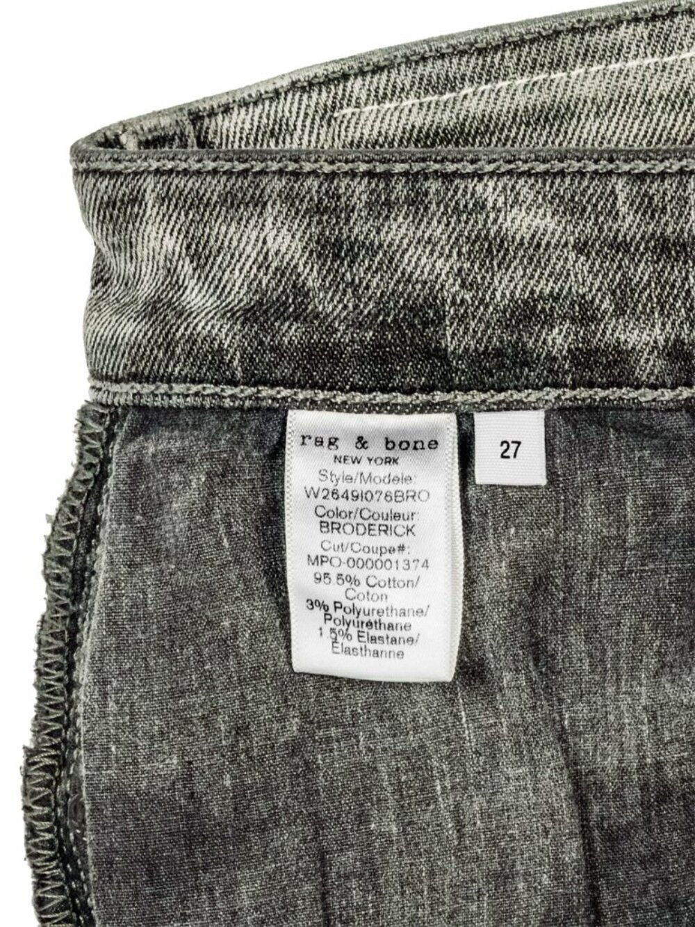 rag & bone Nina High Rise Ankle Flare 27 Raw Hem Broderick Gray Wash - Picture 11 of 13